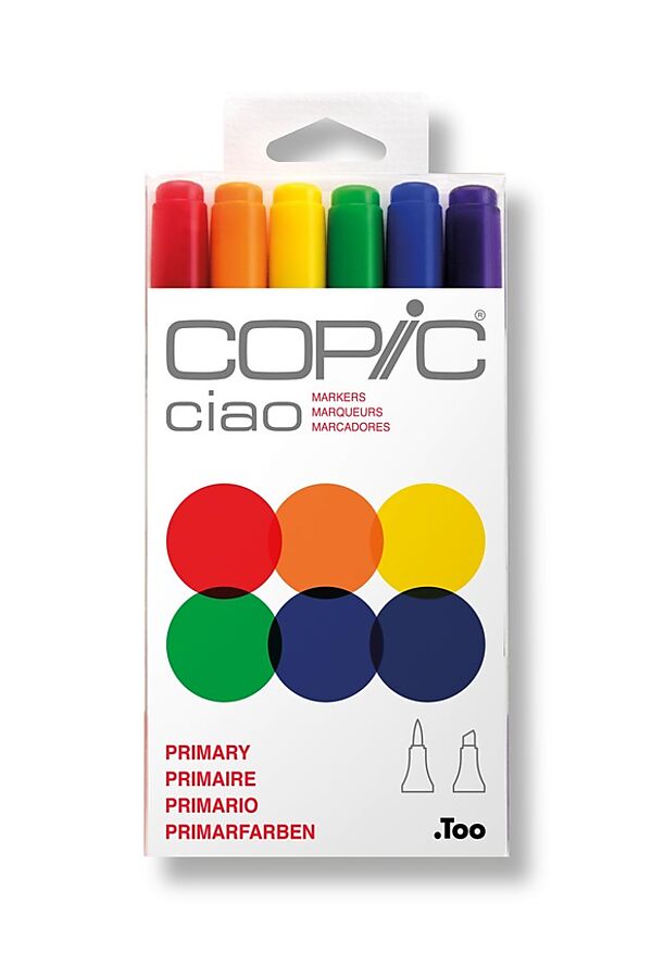 Copic ciao markers pakke med 6 stykker sterke tusjer